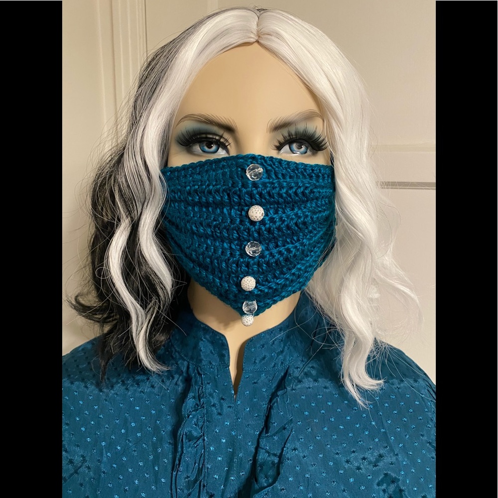 Decorative Hand-knitted Face Mask